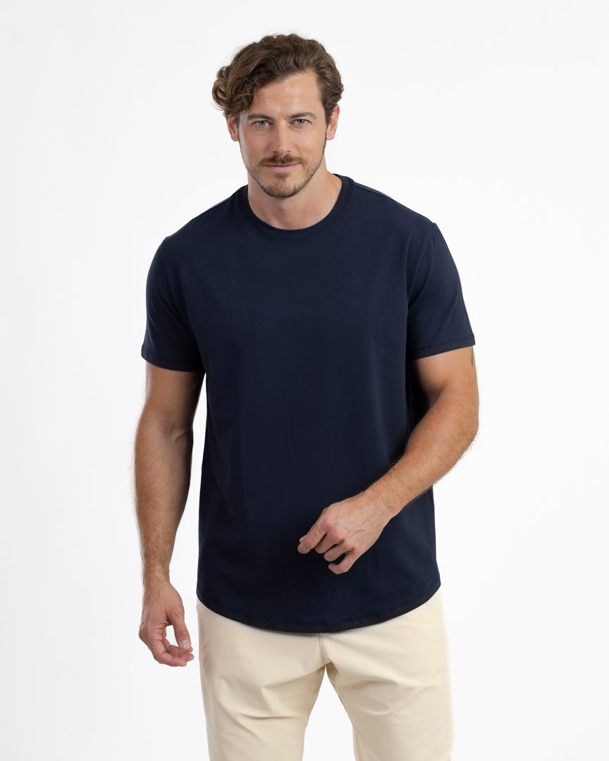IncaCloud® Curved-Hem Tee - Navy Blue