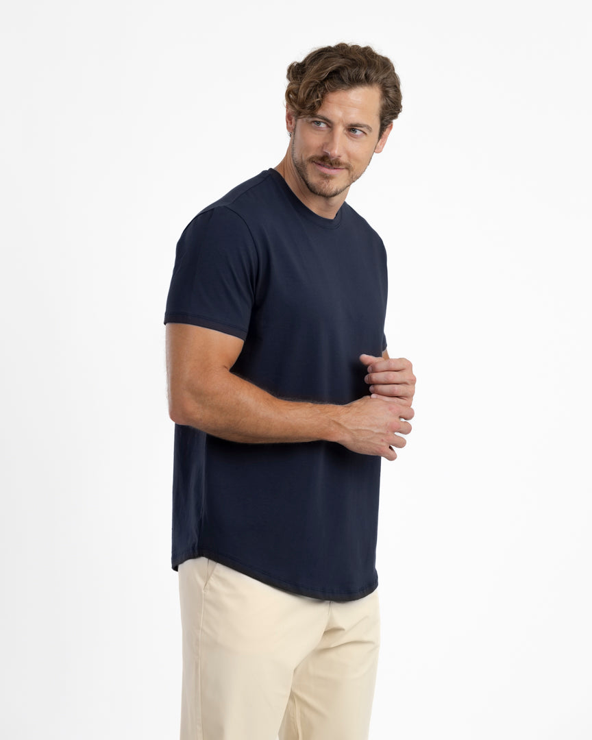 IncaCloud® Curved-Hem Tee - Navy Blue